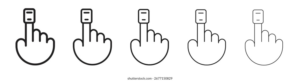 Ilustração do vetor do ícone do oxímetro de pulso da ponta do dedo isolada