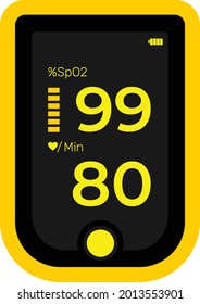 Fingertip Pulse Oximeter simple logo vector illustration flat design