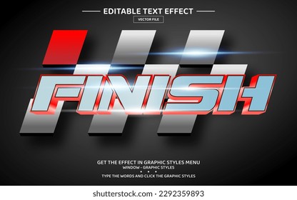 Finish 3D editable text effect template