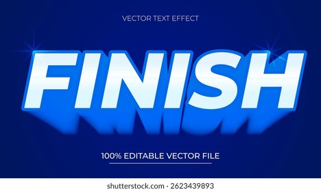 Finish 3D editable text effects with blue and white color