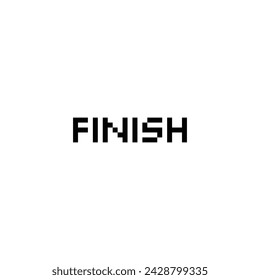 Finish 8 Bit Text Pixel Art 8-Bit für Spiel 
