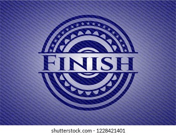 Finish badge with denim texture