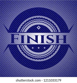 Finish badge with jean texture