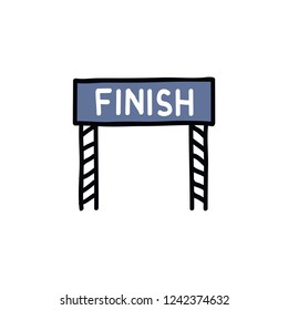 finish banner doodle icon