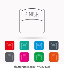 Finish banner icon. Marathon checkpoint sign.