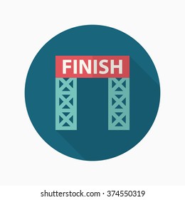 Finish banner icon , Vector flat long shadow design. Racing concept.