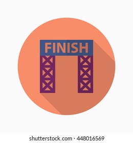 Finish banner icon , Vector flat long shadow design. Racing concept.