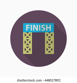 Finish banner icon , Vector flat long shadow design. Racing concept.