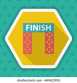 Finish banner icon , Vector flat long shadow design. Racing concept.