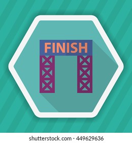 Finish banner icon , Vector flat long shadow design. Racing concept.