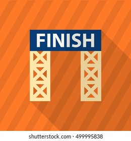 Finish banner icon , Vector flat long shadow design. Racing concept.