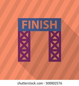 Finish banner icon , Vector flat long shadow design. Racing concept.