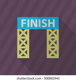 Finish banner icon , Vector flat long shadow design. Racing concept.
