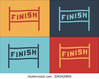 Finish Banner Logo Template, Simple Flat Icon of finish,banner,sport