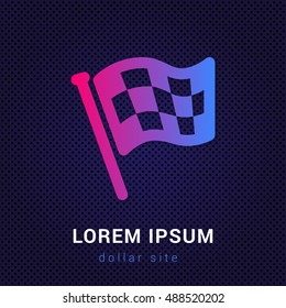 Finish Flag Blue & Red colorful gradient attractive bright material Icon / Logo Design