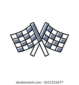 finish flag check mark color icon vector. finish flag check mark sign. isolated symbol illustration