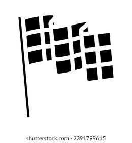 marca de verificación de fin marca el vector de icono de glifo. signo de marca de marca de fin. ilustración de símbolo aislado
