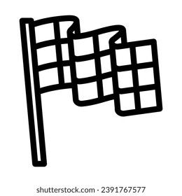 finish flag check mark line icon vector. finish flag check mark sign. isolated contour symbol black illustration