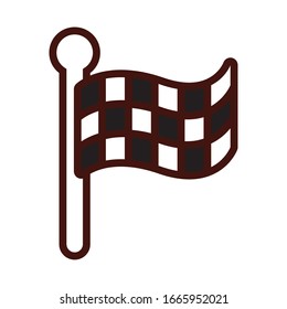 finish flag checkered line and fill icon vector illustration design