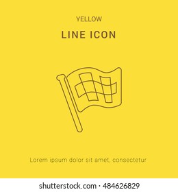 Finish Flag Cute yellow thin line icon / logo Design