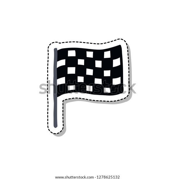 finish flag doodle sticker\
icon