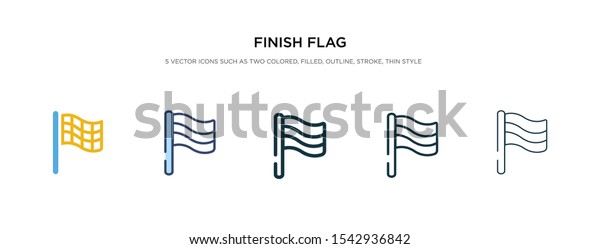 finish\
flag icon in different style vector illustration. two colored and\
black finish flag vector icons designed in filled, outline, line\
and stroke style can be used for web, mobile,\
ui
