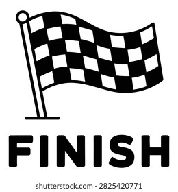 Finish flag icon displayed prominently on a white background