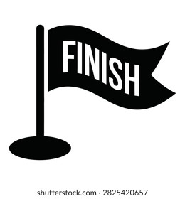 Finish flag icon featuring the word finish on a white background