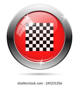 Finish flag icon. Internet button on white background. 