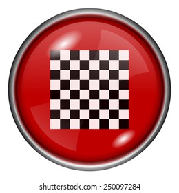 Finish flag icon. Internet button on white background. 