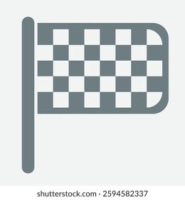 Finish flag icon symbolizing completion, achievement, race, and goal attainment in design.