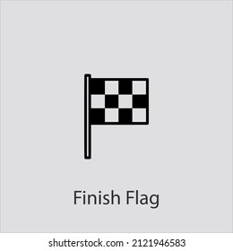 finish flag icon vector icon.Editable stroke.linear style sign for use web design and mobile apps,logo.Symbol illustration.Pixel vector graphics - Vector