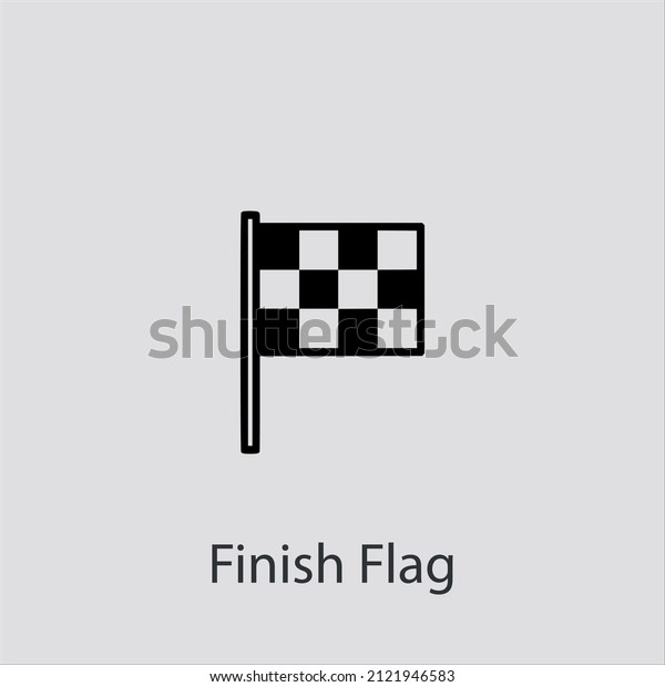 finish flag icon vector icon.Editable\
stroke.linear style sign for use web design and mobile\
apps,logo.Symbol illustration.Pixel vector graphics -\
Vector