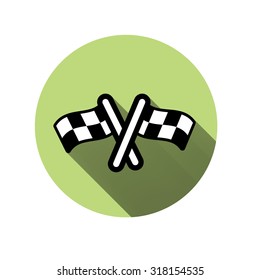 Finish flag icon. Vector illustration on green background