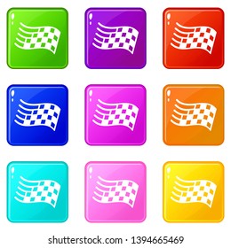 Finish flag icons set 9 color collection isolated on white for any design
