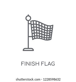 Finish flag linear icon. Modern outline Finish flag logo concept on white background from Startup Strategy and Success collection. Suitable for use on web apps, mobile apps and print media.