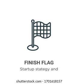 Finish flag outline vector icon. Thin line black finish flag icon, flat vector simple element illustration from editable startup stategy and success concept isolated stroke on white background