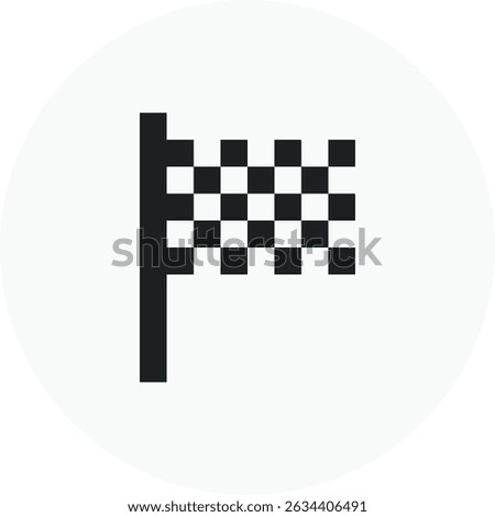 Finish Flag Pixel Icon, rally car racing symbol vector design. Great for mobile app, web design, banner, game, etc