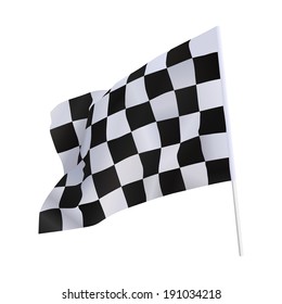 Finish flag for racing car isolate on white