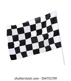 Finish flag for racing car isolate on white