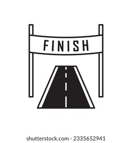 Finish flag vector icon. Formula 1 finish flat sign design. Finish road racing symbol pictogram. UX UI icon