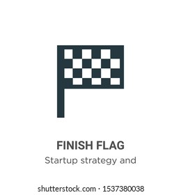 Finish flag vector icon on white background. Flat vector finish flag icon symbol sign from modern startup strategy and success collection for mobile concept and web apps design.