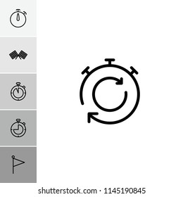 Finish icon. collection of 6 finish outline icons such as flag. editable finish icons for web and mobile.