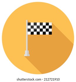 Finish icon. Flat design style modern vector illustration. Isolated on stylish color background. Flat long shadow icon. Elements in flat design.