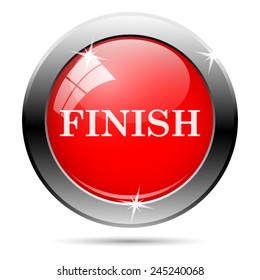 Finish icon. Internet button on white background. 
