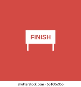 finish icon. sign design. red background