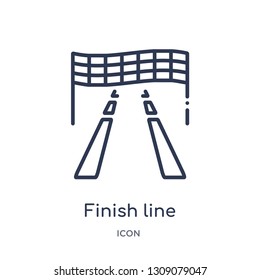 finish icon from startup stategy and success outline collection. Thin line finish icon isolated on white background.