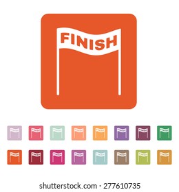 The finish icon. Finish symbol. Flat Vector illustration. Button Set
