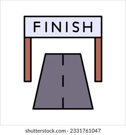icono de fin. Símbolo de fin. Ilustración del vector sobre fondo blanco