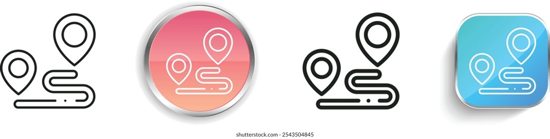 finish icon. Thin Linear, Regular and Button Style Design Isolated On White Background